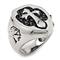 Sterling Silver Hematite Stingray Leather Cross Ring