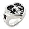 Sterling Silver Hematite Stingray Fleur-De-Lis Heart Ring