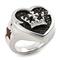 Sterling Silver Mocha Stingray Crown Heart Ring