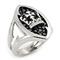 Sterling Silver Hematite Stingray Crown Leather Ring