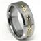 Tungsten Carbide Wedding Band Ring w/ Shakudo Silver Inlay