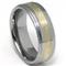 Tungsten Carbide Wedding Band Ring w/ Mokume Silver & Palladium Inlay