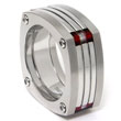 LAMBORGHINI Red White Red Stone Titanium Steel Ring
