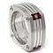 LAMBORGHINI Red White Red Stone Titanium Steel Ring
