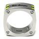 LAMBORGHINI Stainless Steel Ring w/ Green Crystals