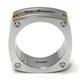 LAMBORGHINI Stainless Steel Carbon Fiber Ring w/ Orange Crystals