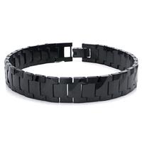 Black Tungsten Carbide Men's Link Bracelet