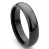 Black Tungsten Carbide 6mm Dome Comfort-Fit Wedding Band Ring