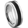 Titanium 8MM Double Black Cable Ring