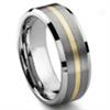 ODYSSEY 8MM Satin Finish Tungsten Carbide 14K Gold Inlay Wedding Band