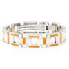 BERCHET Stainless Steel Orange Enamel Bracelet