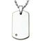 Tungsten Carbide Diamond Dog Tag Pendant w/ Bead Chain