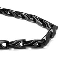 Black Tungsten Carbide Men's Wheat Link Necklace Chain