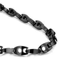 Black Tungsten Carbide 10MM Manhattan Link Necklace Chain