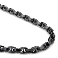 Black Tungsten Carbide 7MM Marina Link Necklace Chain