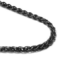 Black Titanium 7MM Wheat Link Necklace Chain