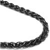 Black Titanium 7MM Wheat Link Necklace Chain