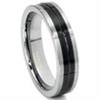 Tungsten Carbide Two Tone Grooved Wedding Band Ring