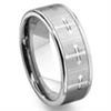 Tungsten Carbide Men's Wedding Band Ring with Cross Design