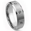 Tungsten Carbide Black Diamond Wedding Band Ring 8mm