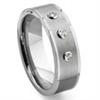 Tungsten Carbide Diamond Flat Top Wedding Band Ring