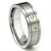 Tungsten Carbide 14K Gold Diamond Milgrain Wedding Band Ring