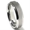 Titanium 7mm Satin Finish Concave Edge Wedding Band Ring