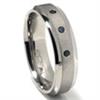 Titanium 7mm Swarovski Crystal Wedding Band Ring