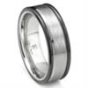 Cobalt XF Chrome 8MM Italian Di Seta Finish Two Tone Wedding Band Ring