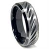 Black Tungsten Carbide 8MM Diamond Cut Beveled Wedding Band Ring