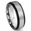 Cobalt XF Chrome 8MM Italian Di Seta Finish Two-Tone Flat Wedding Band Ring w/ Rounded Edges