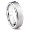 Cobalt XF Chrome 8MM Satin Finish Wedding Band Ring w/ Raised Center