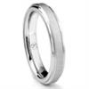 Cobalt XF Chrome 4MM Satin Finish Wedding Band Ring w/ Raised Center