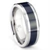 Cobalt XF Chrome 8MM Two Tone Beveled Polished Wedding Band Ring