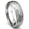 Tungsten Carbide Hammer Finish Dome Wedding Band Ring