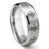 Tungsten Carbide Fleur De Lis Wedding Band Ring