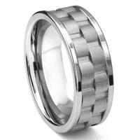 Tungsten Carbide 9MM Double Coinedge Wedding Band Ring