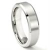 White Tungsten Carbide 6MM Beveled Wedding Band Ring