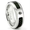 Cobalt Chrome 8MM Black Diamond & Black Carbon Fiber Inlay Wedding Band Ring