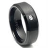 Cobalt Chrome Black Plated Diamond Wedding Band Ring