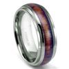 Titanium Ring Wedding Band w/ Hawaiian Koa Wood Inlay