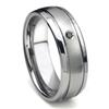 Tungsten Carbide Black Diamond Newport Dome Men's Wedding Band Ring