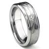 Tungsten Carbide Diamond Hammer Finish Newport Men's Wedding Band Ring