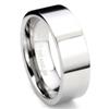 Titanium 8MM High Polish Finish Flat Wedding Band Ring