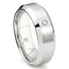 Cobalt XF Chrome 8MM Solitaire Diamond Beveled Wedding Band Ring