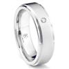 Cobalt XF Chrome 8MM Solitaire Diamond Wedding Band Ring w/ Raised Center