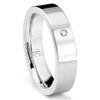 Cobalt XF Chrome 6MM Solitaire Diamond High Polish Pipe Cut Wedding Band Ring