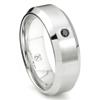 Cobalt XF Chrome 8MM Solitaire Black Diamond Beveled Wedding Band Ring