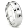 Cobalt Chrome 8MM 3 Black Diamond Beveled Wedding Band Ring