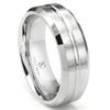Cobalt XF Chrome 8MM Grooved Wedding Band Ring